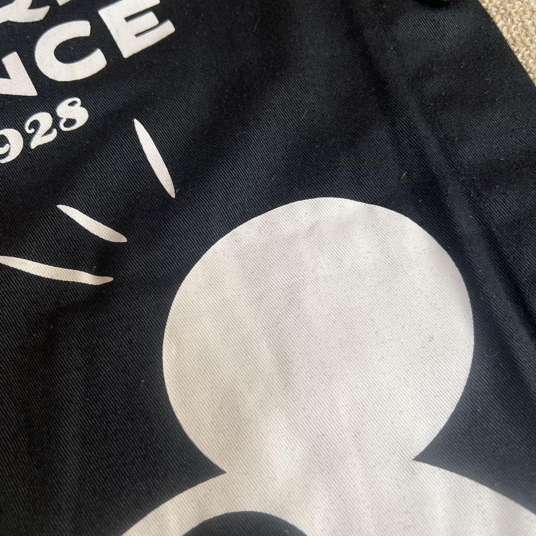 ディズニー　ミッキー　モノクロ　エプロン　保育士　M〜L