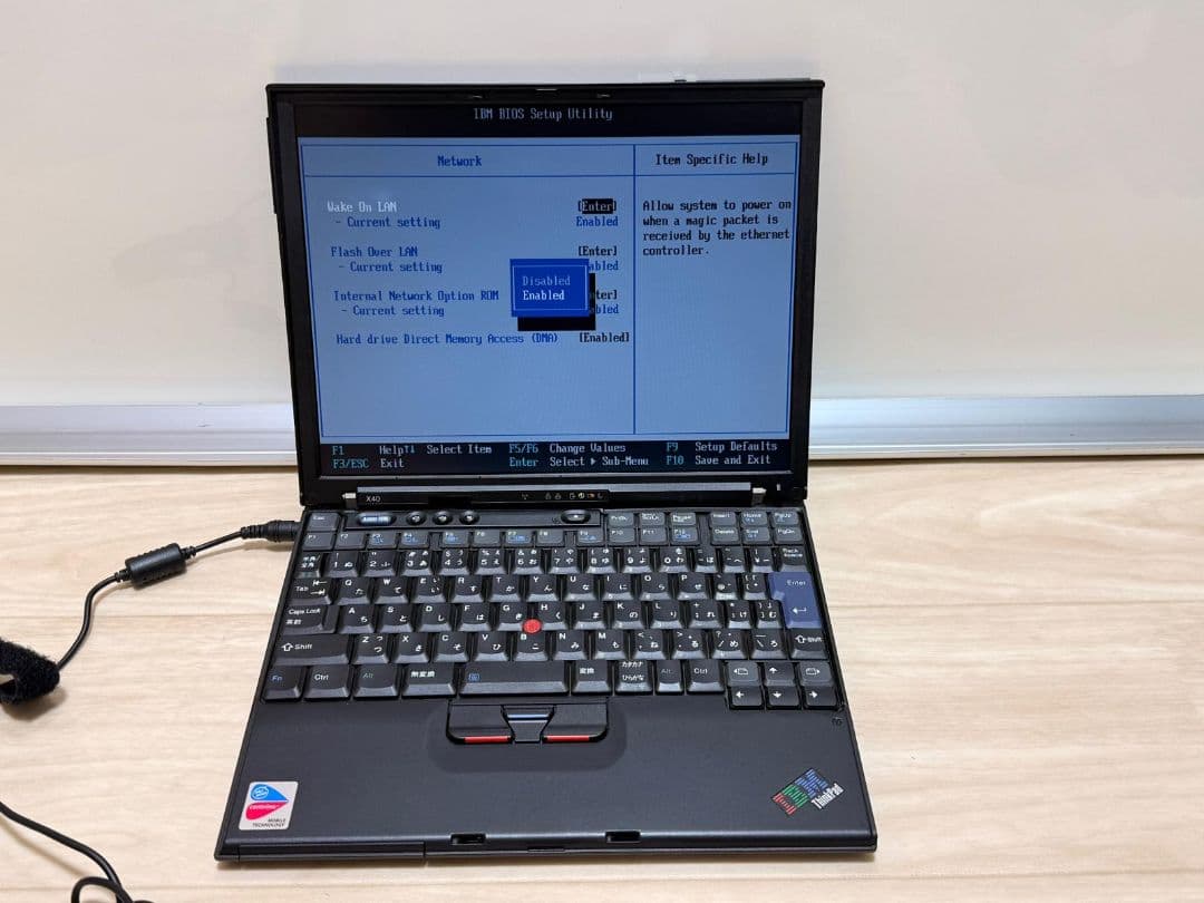 IBM ThinkPad X40ノートPC 動作確認済