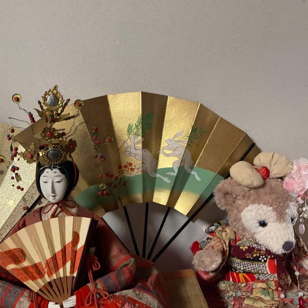 参考出品　110年前のお雛様　伝統的な雛人形（赤・金）