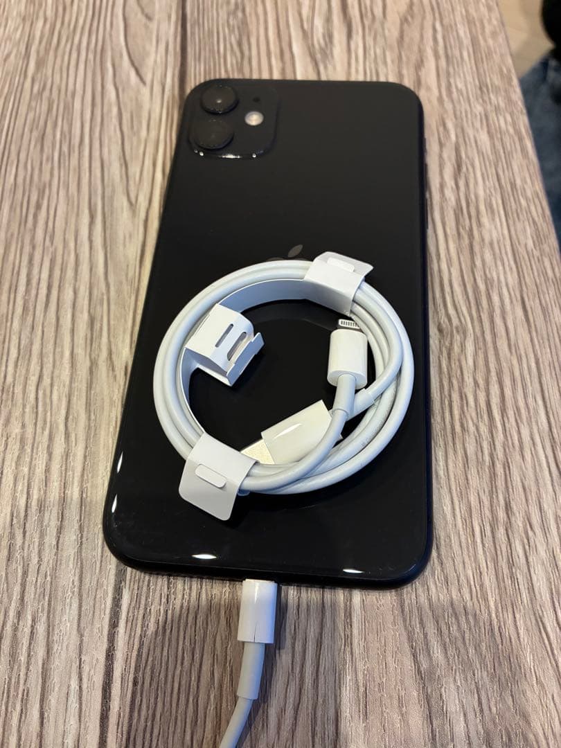 【美品】Apple iPhone 11 ブラック　本体（未使用ケーブル付）