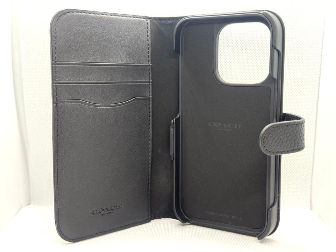COACH コーチ iphone14pro 手帳型ケース ブラック