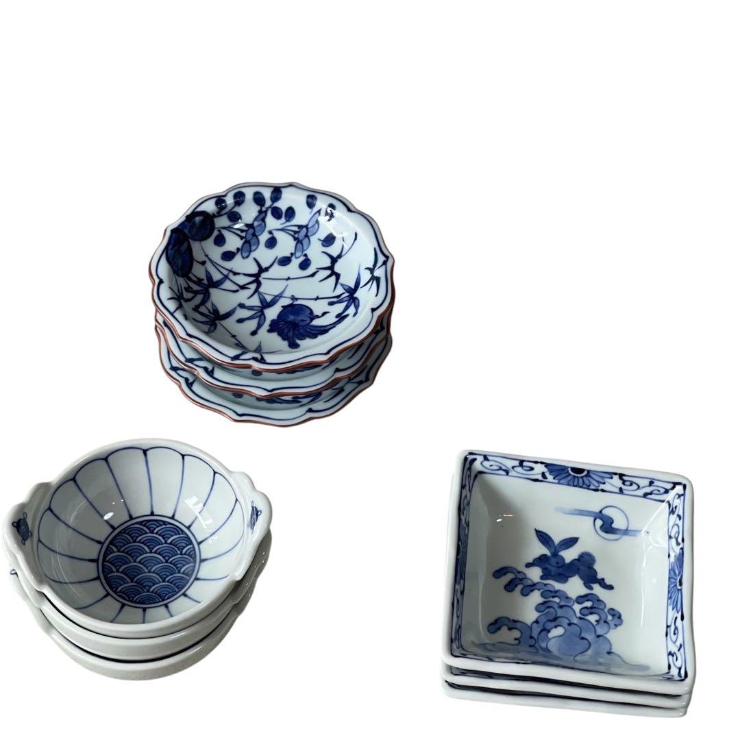 新品 波佐見焼 古伊万里様式 モダン 有田焼 伊万里焼 小鉢 お皿 9枚