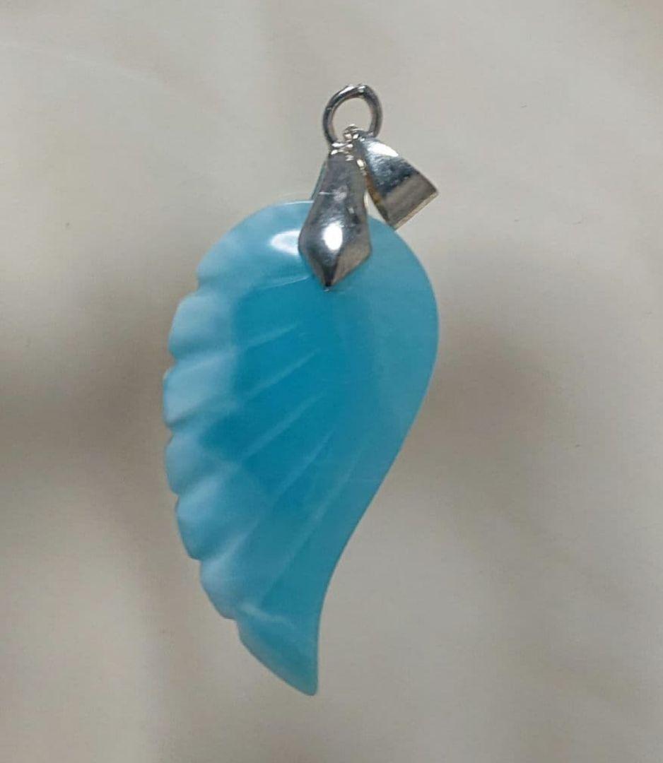 ラリマー アイスラリマー　 極上品 ハイグレード 羽 ペンダントトップ 羽根