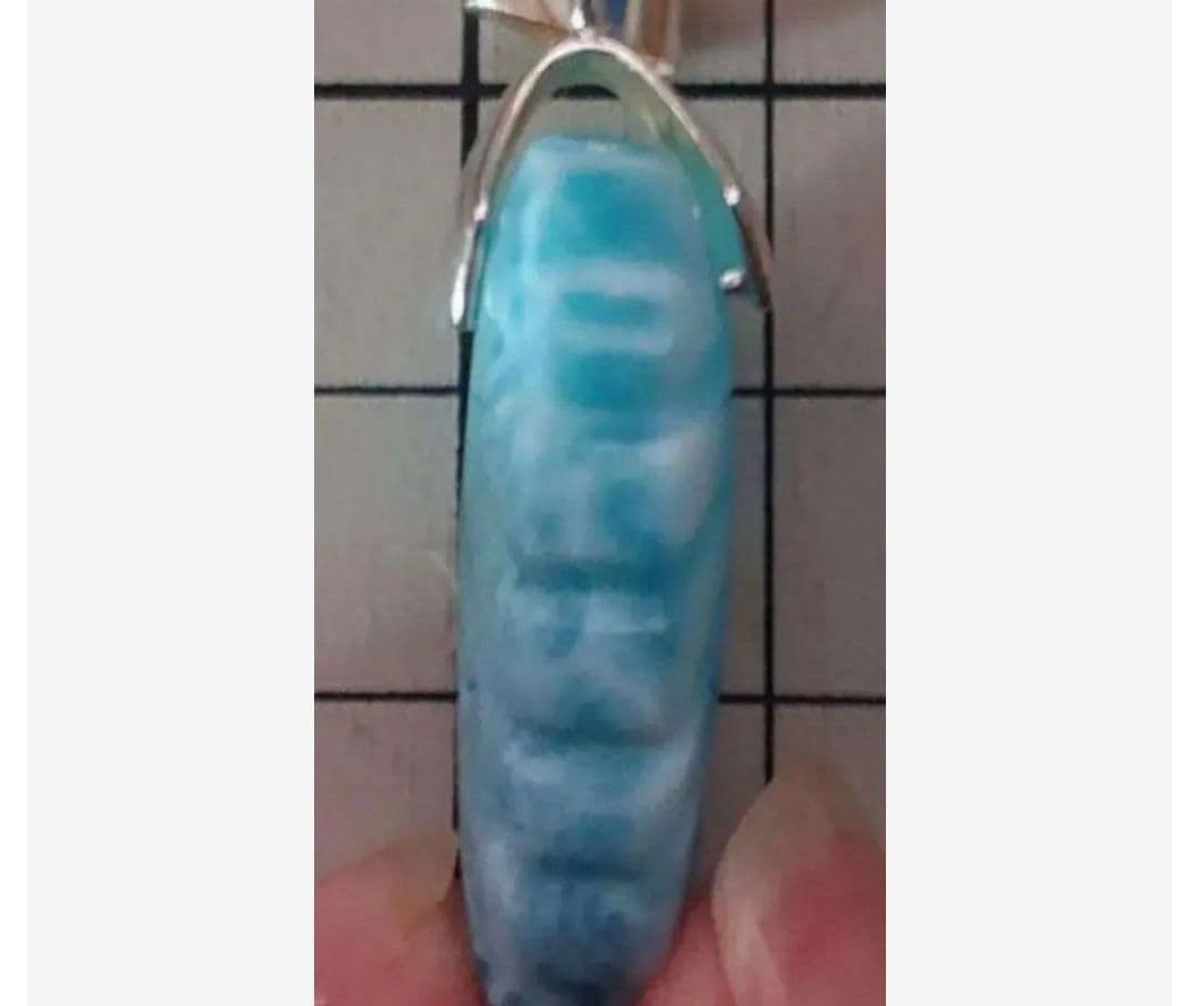 ラリマー アイスラリマー　 極上品 ハイグレード 羽 ペンダントトップ 羽根