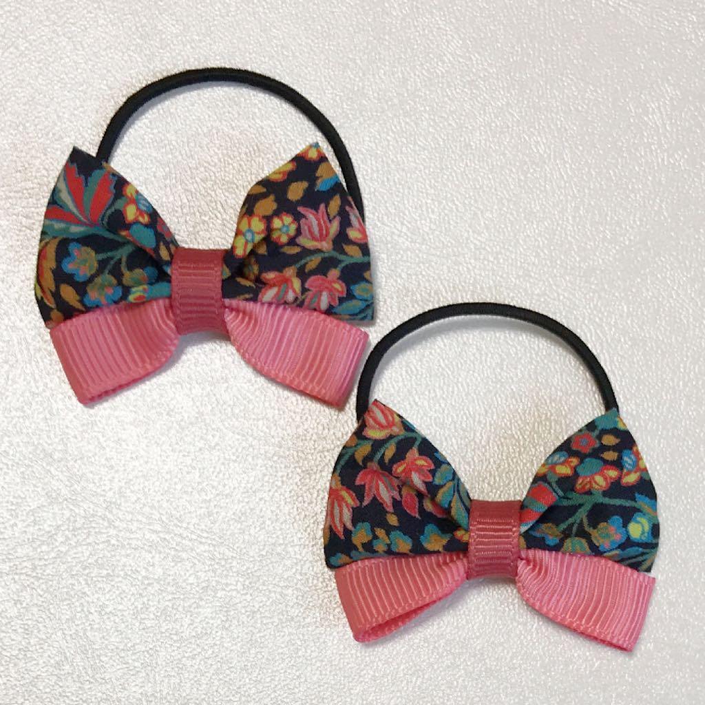 22 リバティ ヘアゴム2個セット ボンポワン ボントン タルティーヌエショコラ