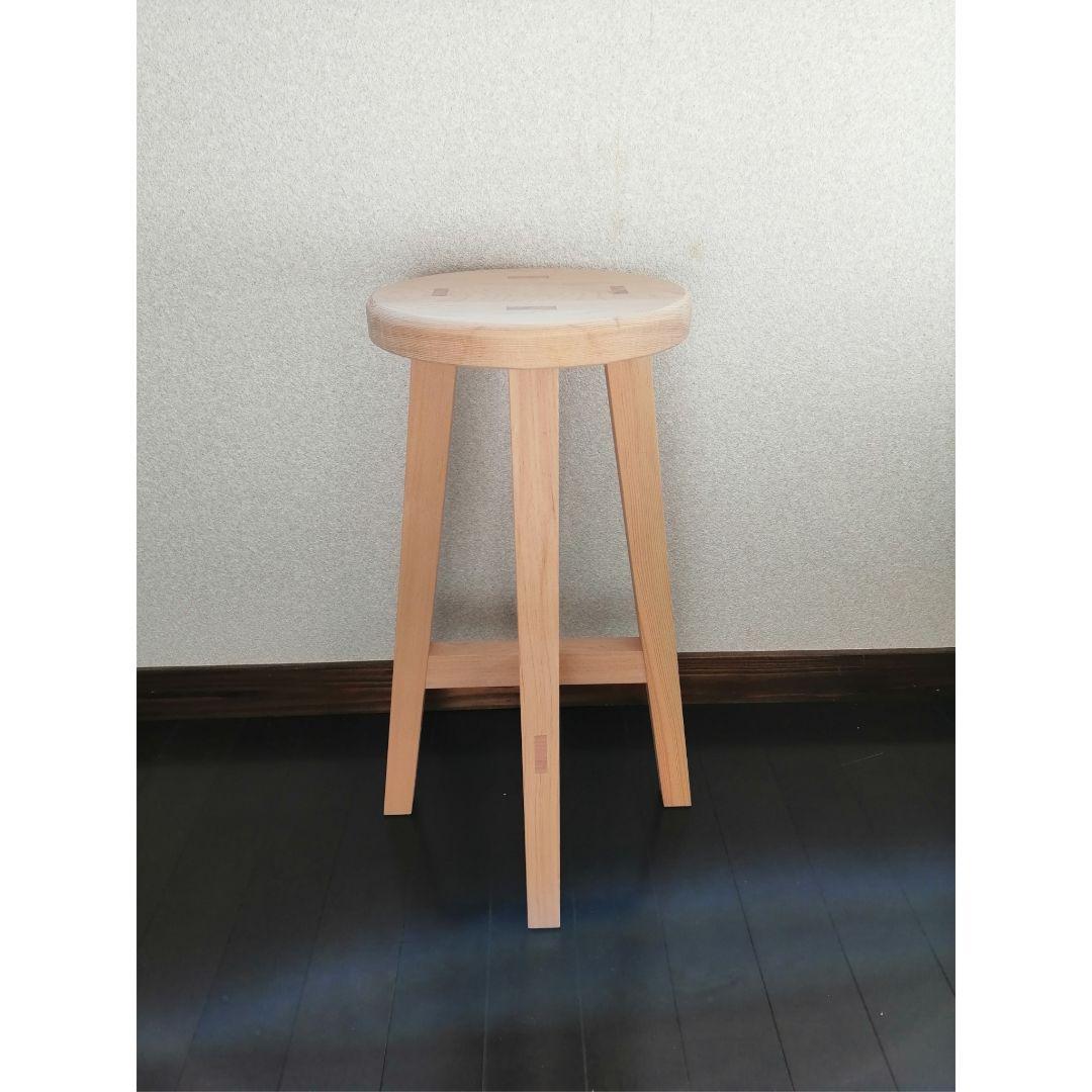木製スツール　2脚セット　高さ60cm　丸椅子　stool
