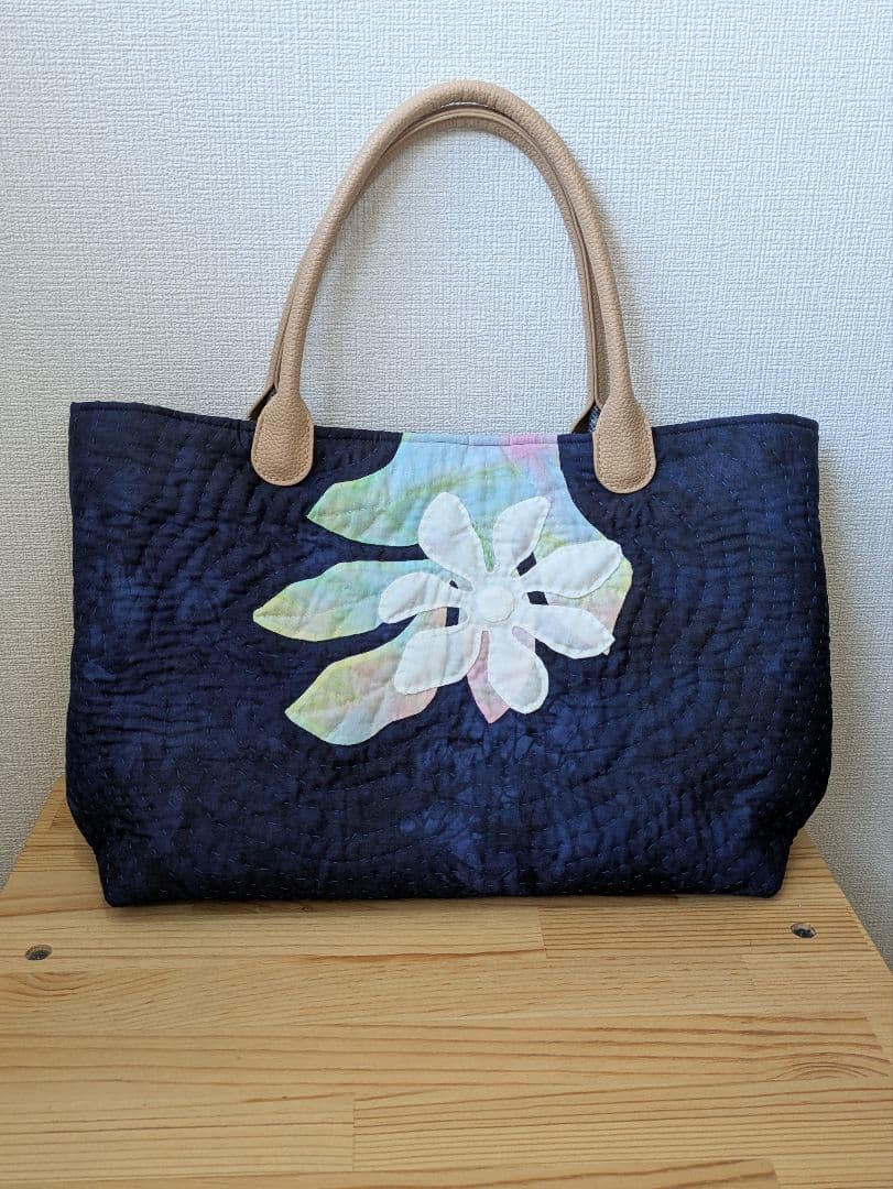 花柄キルティングトートバッグ