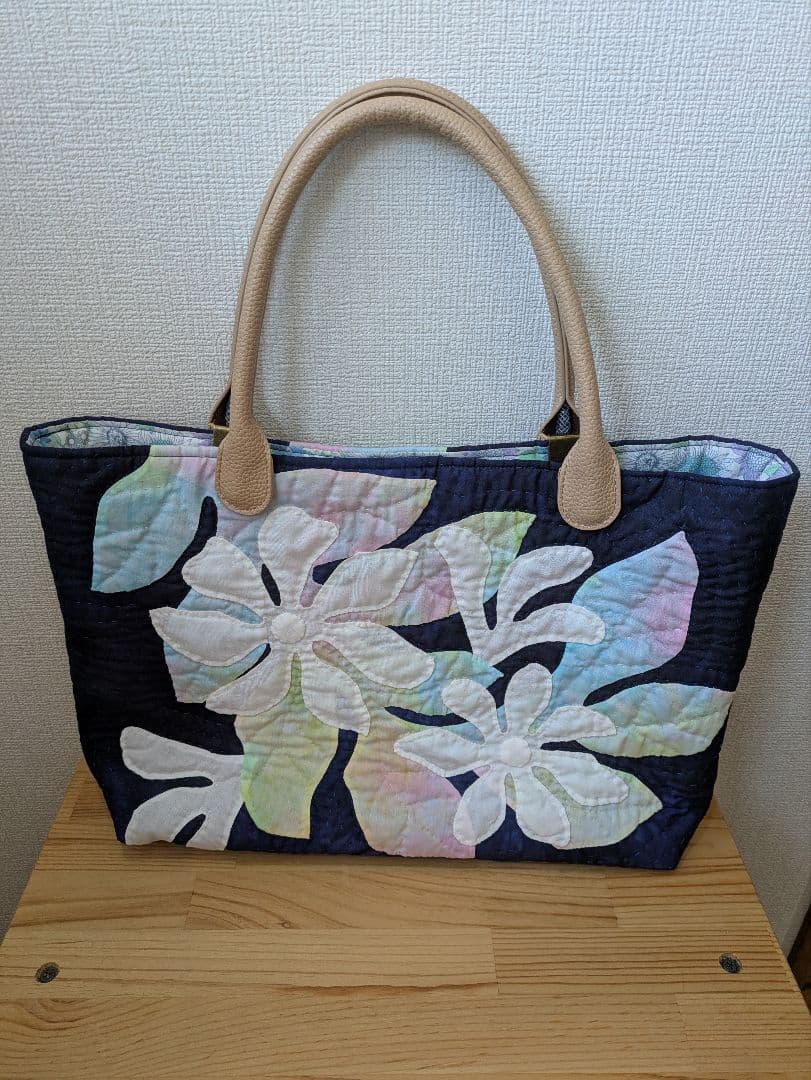 花柄キルティングトートバッグ