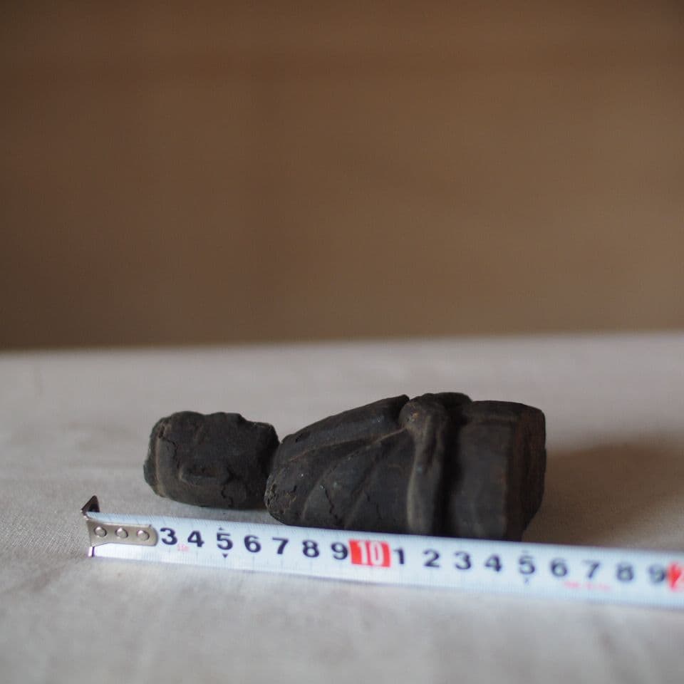 木製 黒い座像 神像 江戸期 骨董 古道具 古美術