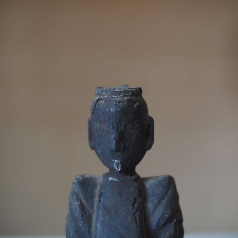 木製 黒い座像 神像 江戸期 骨董 古道具 古美術