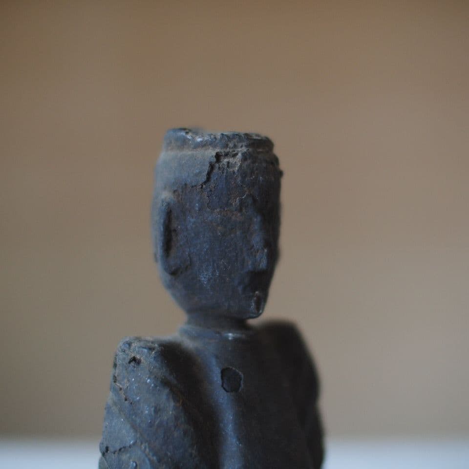 木製 黒い座像 神像 江戸期 骨董 古道具 古美術