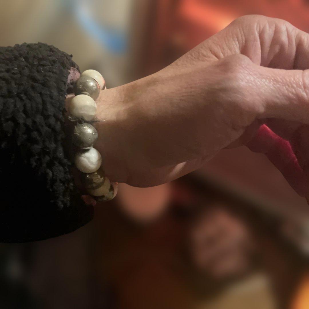 白銀　ターコイズ＆パイライトのブレスレット　アメリカンインデアン