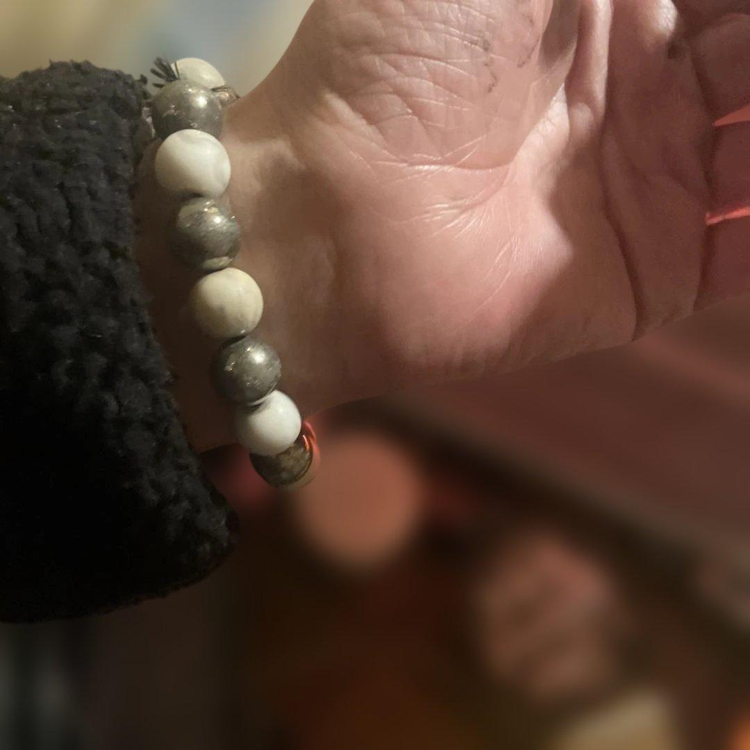 白銀　ターコイズ＆パイライトのブレスレット　アメリカンインデアン