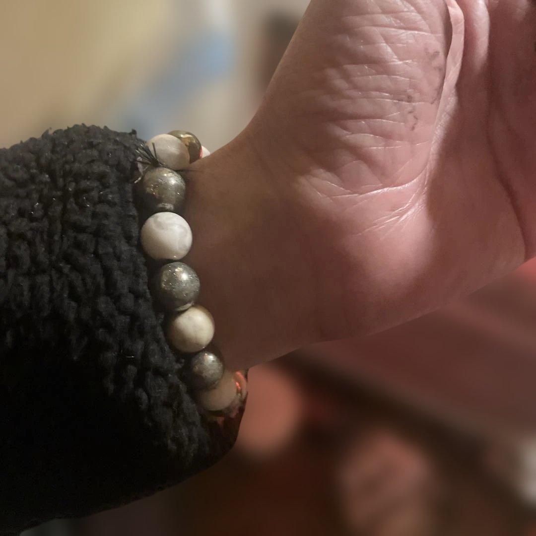 白銀　ターコイズ＆パイライトのブレスレット　アメリカンインデアン