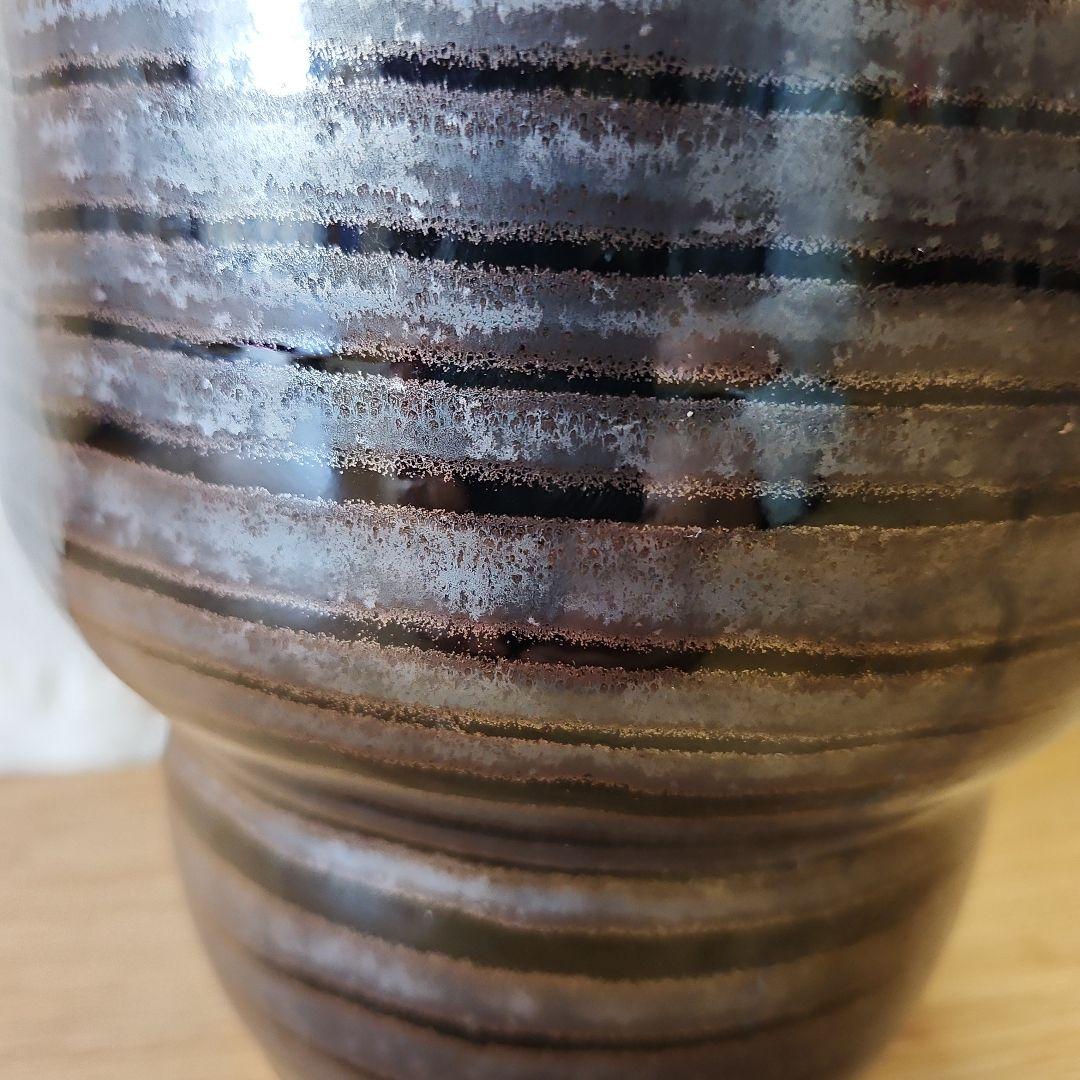 青木龍山　天目　花器　花瓶　17.5cm 真贋不明