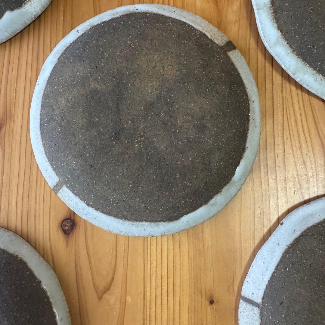 とみなが陶房 和皿 平皿 5枚セット 直径約7cm 釉薬