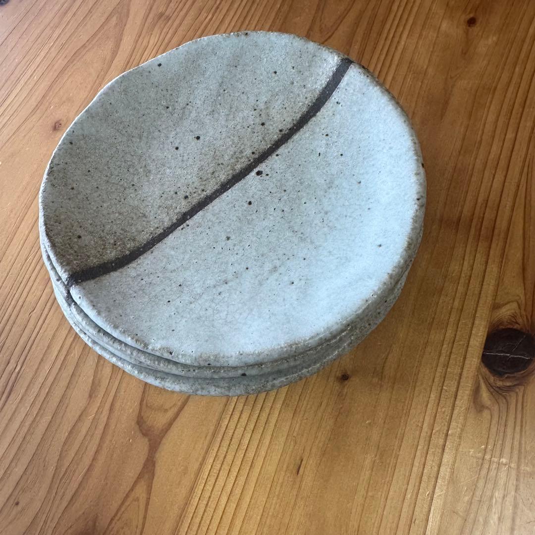 とみなが陶房 和皿 平皿 5枚セット 直径約7cm 釉薬