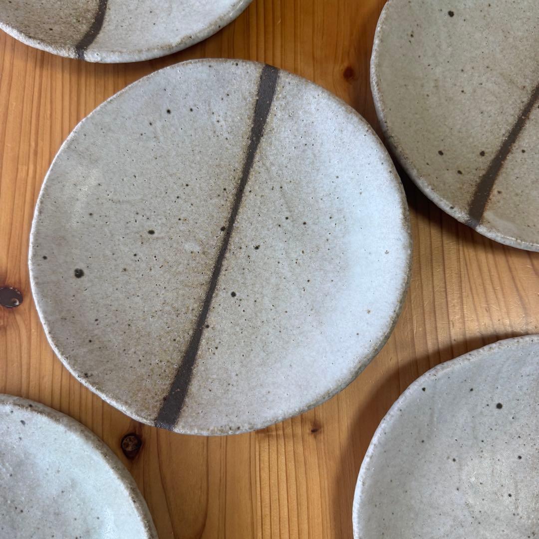 とみなが陶房 和皿 平皿 5枚セット 直径約7cm 釉薬