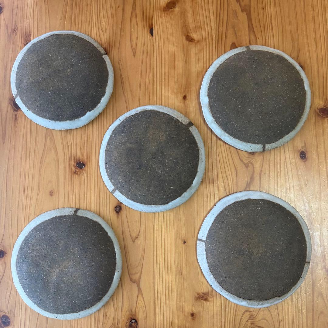 とみなが陶房 和皿 平皿 5枚セット 直径約7cm 釉薬