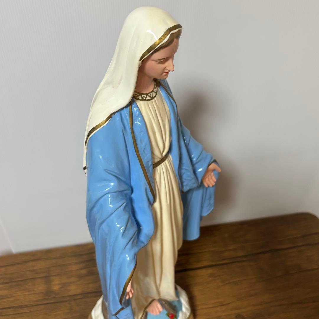 【未使用】マリア像　高さ５1cm 彫刻　無原罪の聖母像　置物　キリスト教