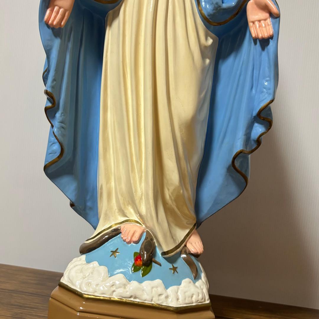 【未使用】マリア像　高さ５1cm 彫刻　無原罪の聖母像　置物　キリスト教