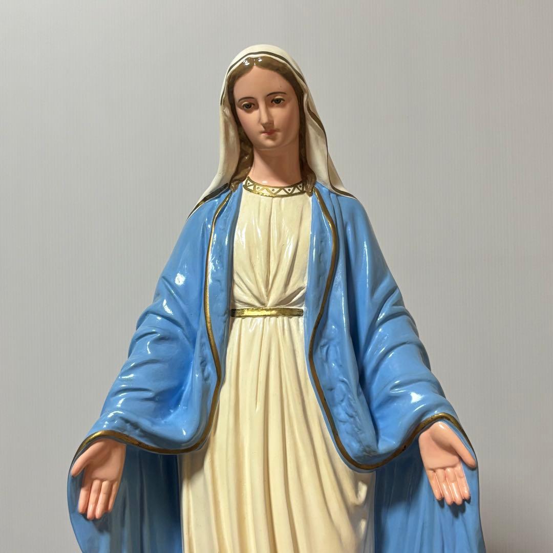 【未使用】マリア像　高さ５1cm 彫刻　無原罪の聖母像　置物　キリスト教