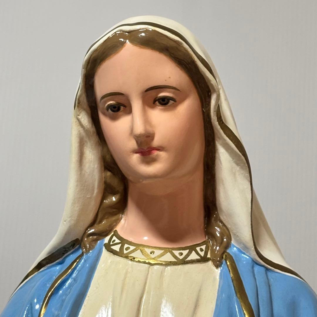 【未使用】マリア像　高さ５1cm 彫刻　無原罪の聖母像　置物　キリスト教