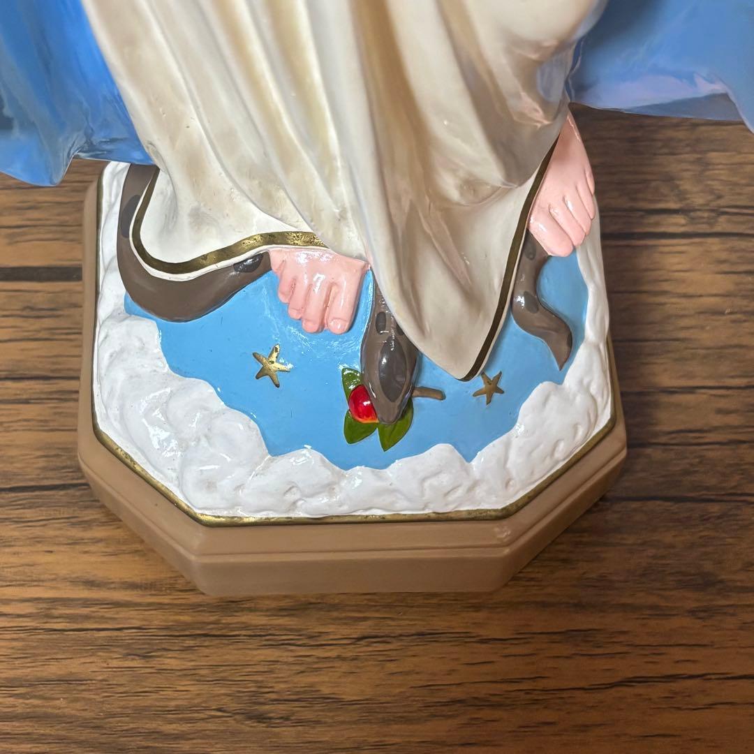 【未使用】マリア像　高さ５1cm 彫刻　無原罪の聖母像　置物　キリスト教