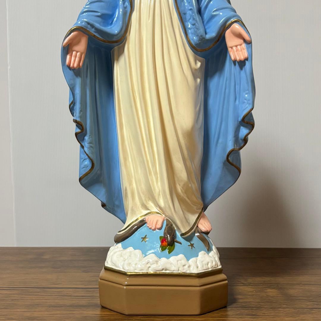 【未使用】マリア像　高さ５1cm 彫刻　無原罪の聖母像　置物　キリスト教