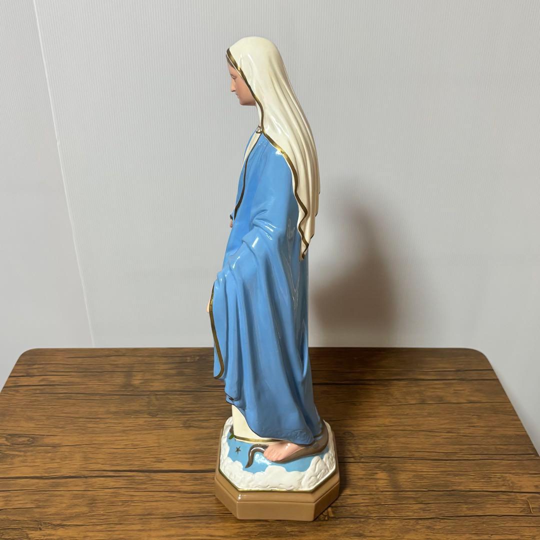 【未使用】マリア像　高さ５1cm 彫刻　無原罪の聖母像　置物　キリスト教