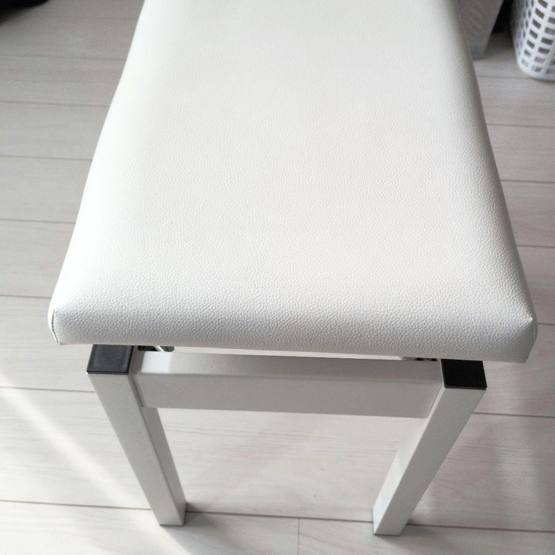 【極美品】ホワイト　電子ピアノ用椅子 合成皮革クッション