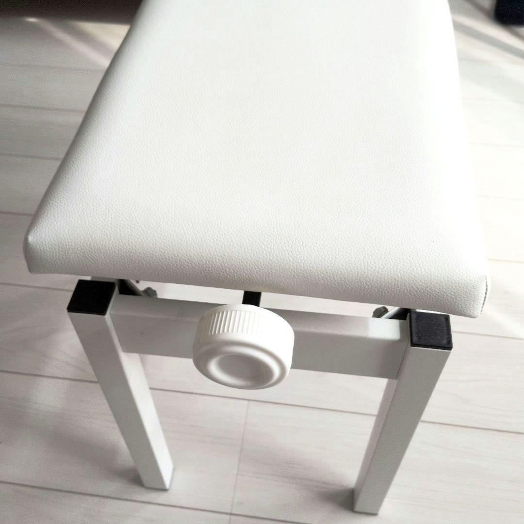 【極美品】ホワイト　電子ピアノ用椅子 合成皮革クッション