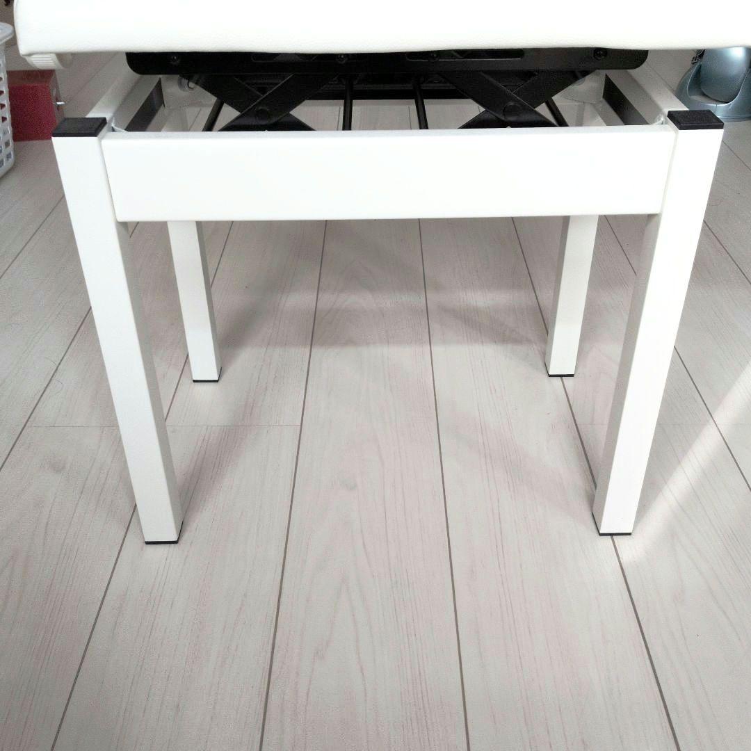 【極美品】ホワイト　電子ピアノ用椅子 合成皮革クッション