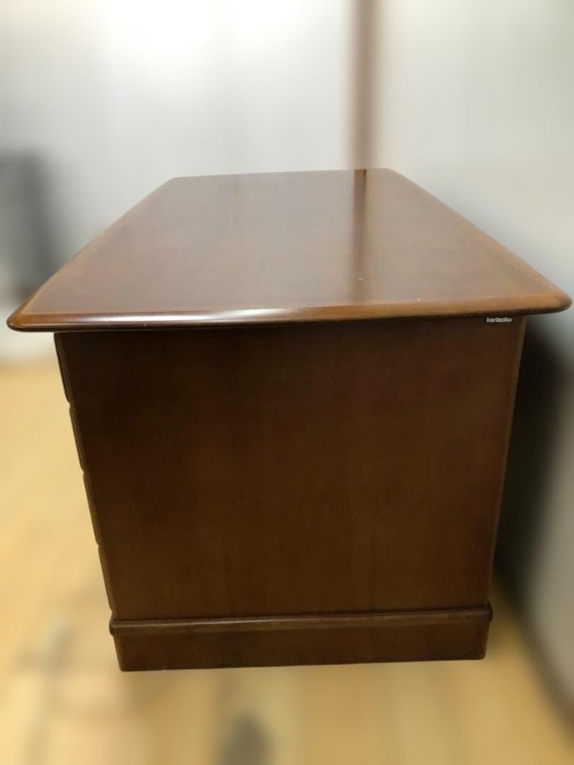 送料無料 カリモク 両袖机 デスク 高級 書斎机 重厚 天然木 251126