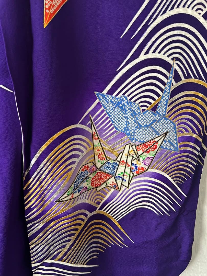 七五三7歳フルセット一式 紫色 正絹　素敵な色と柄で写真映えします♪