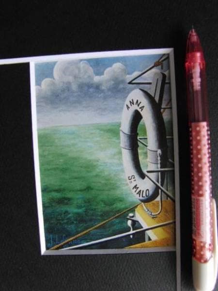 ルフラン、ノルマンディー号の進水、希少画集画、新品額装付