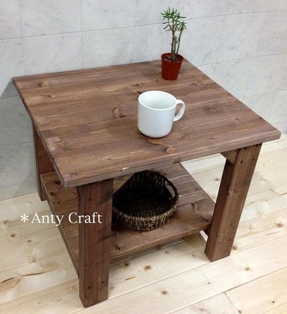 【サイズオーダー可】【引取可能】無垢材 ソファテーブル コーヒーテーブル 飾り棚