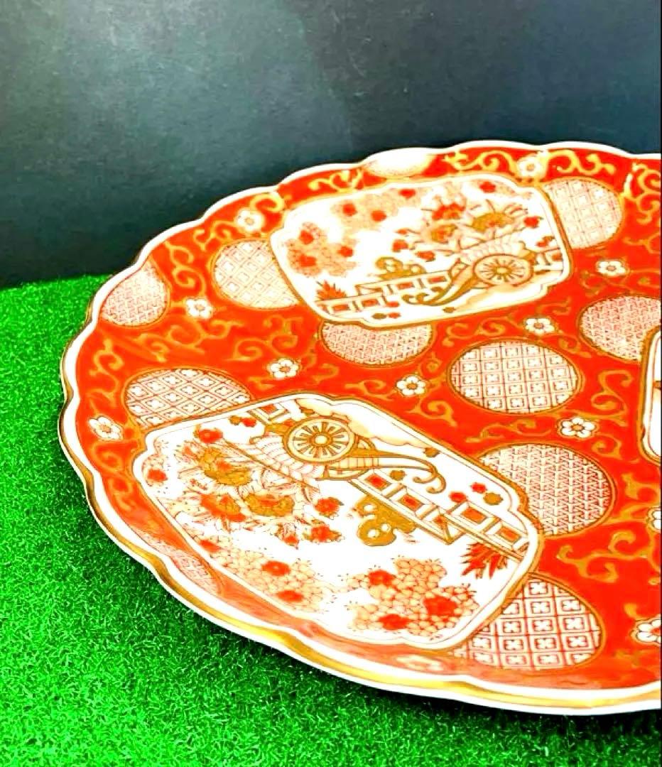 k*n様 【売り切れ御免！】有田焼 秀峰作 古伊万里様式 赤絵金彩 花車文 大皿