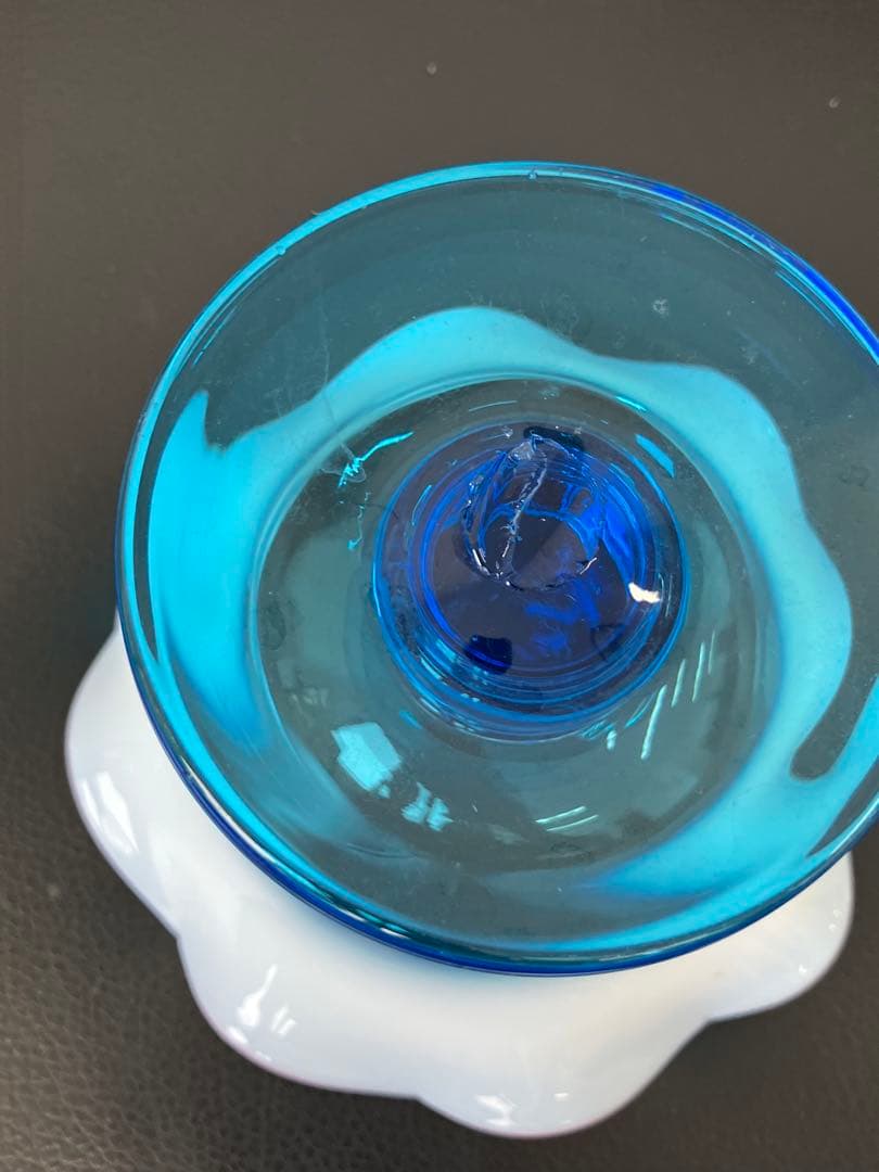 値下げ！大正モダン　氷コップ 和ガラス　三色 手吹き ガラス 乳白色 レトロ