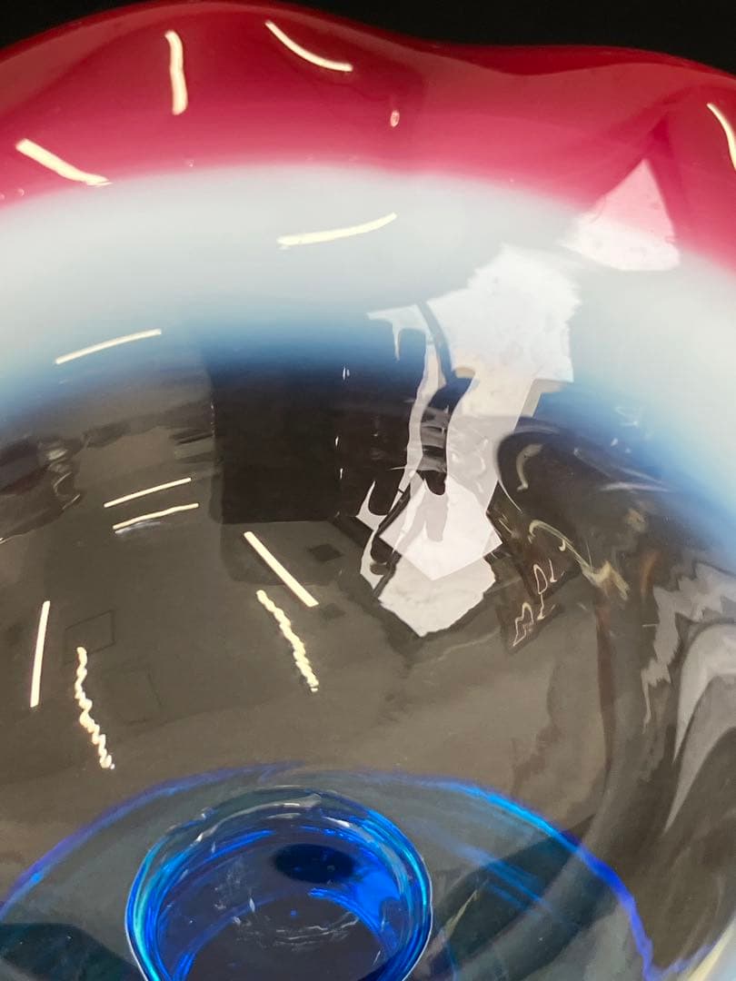 値下げ！大正モダン　氷コップ 和ガラス　三色 手吹き ガラス 乳白色 レトロ