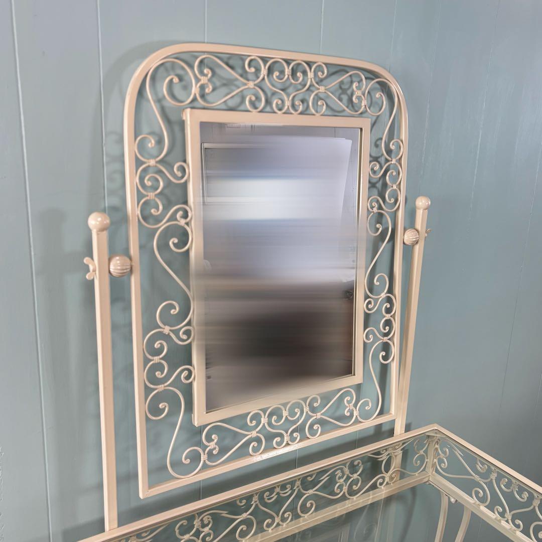 【送料込み✨】アンティーク調　ドレッサー・鏡台　❤︎ アイボリー ❤︎