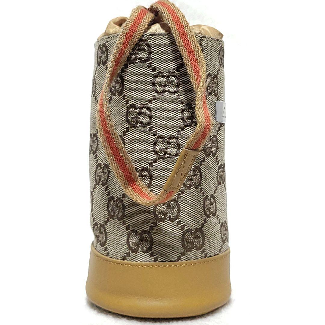 【美品】GUCCI　ボトルケース 水筒 GGキャンバス シェリーライン レザー