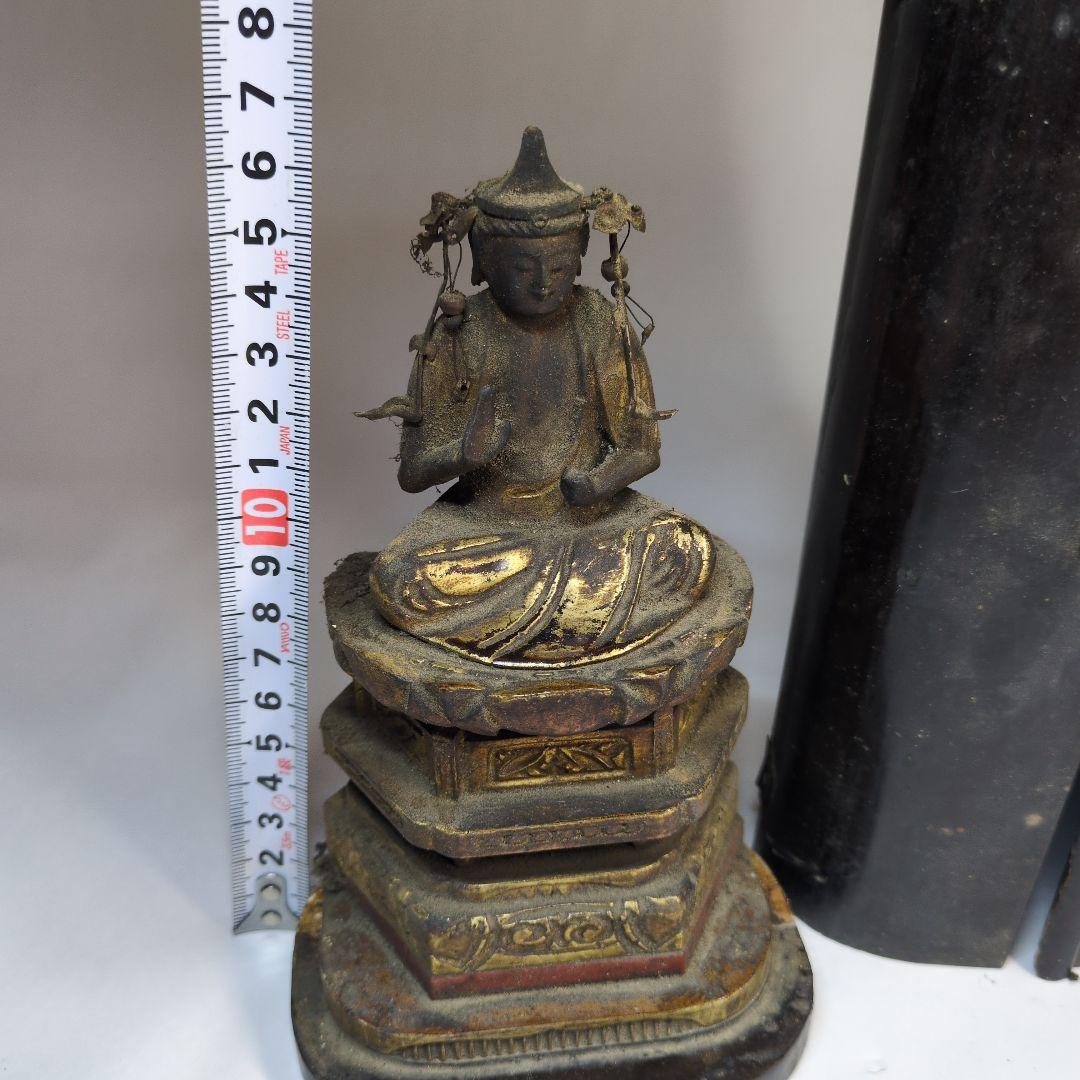 骨董　仏像　木彫　観音菩薩坐像　大日如来　仏教美術　古玩