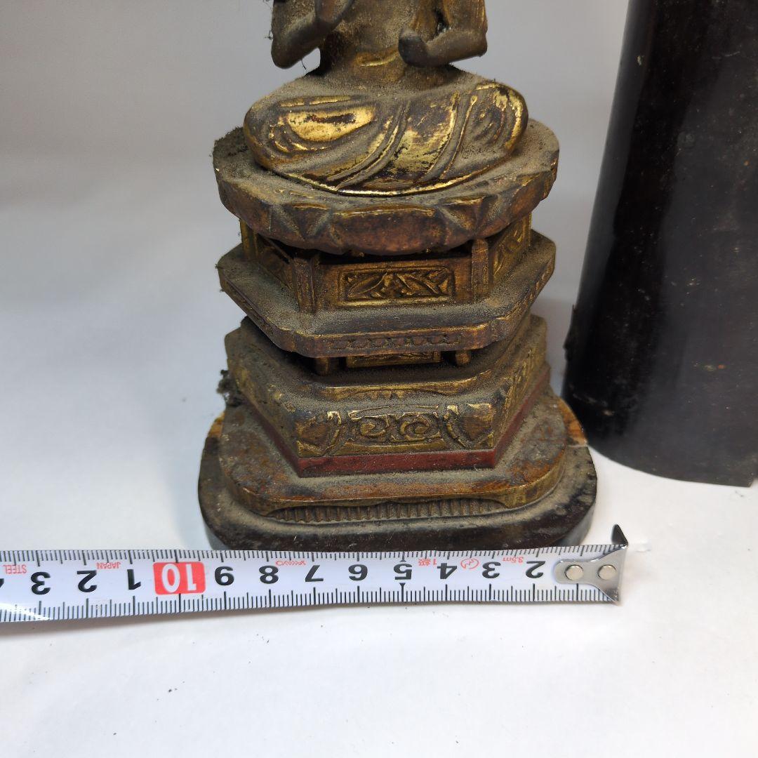 骨董　仏像　木彫　観音菩薩坐像　大日如来　仏教美術　古玩