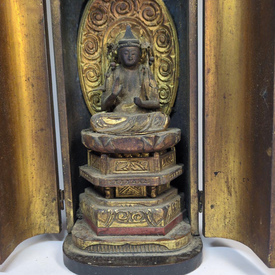 骨董　仏像　木彫　観音菩薩坐像　大日如来　仏教美術　古玩