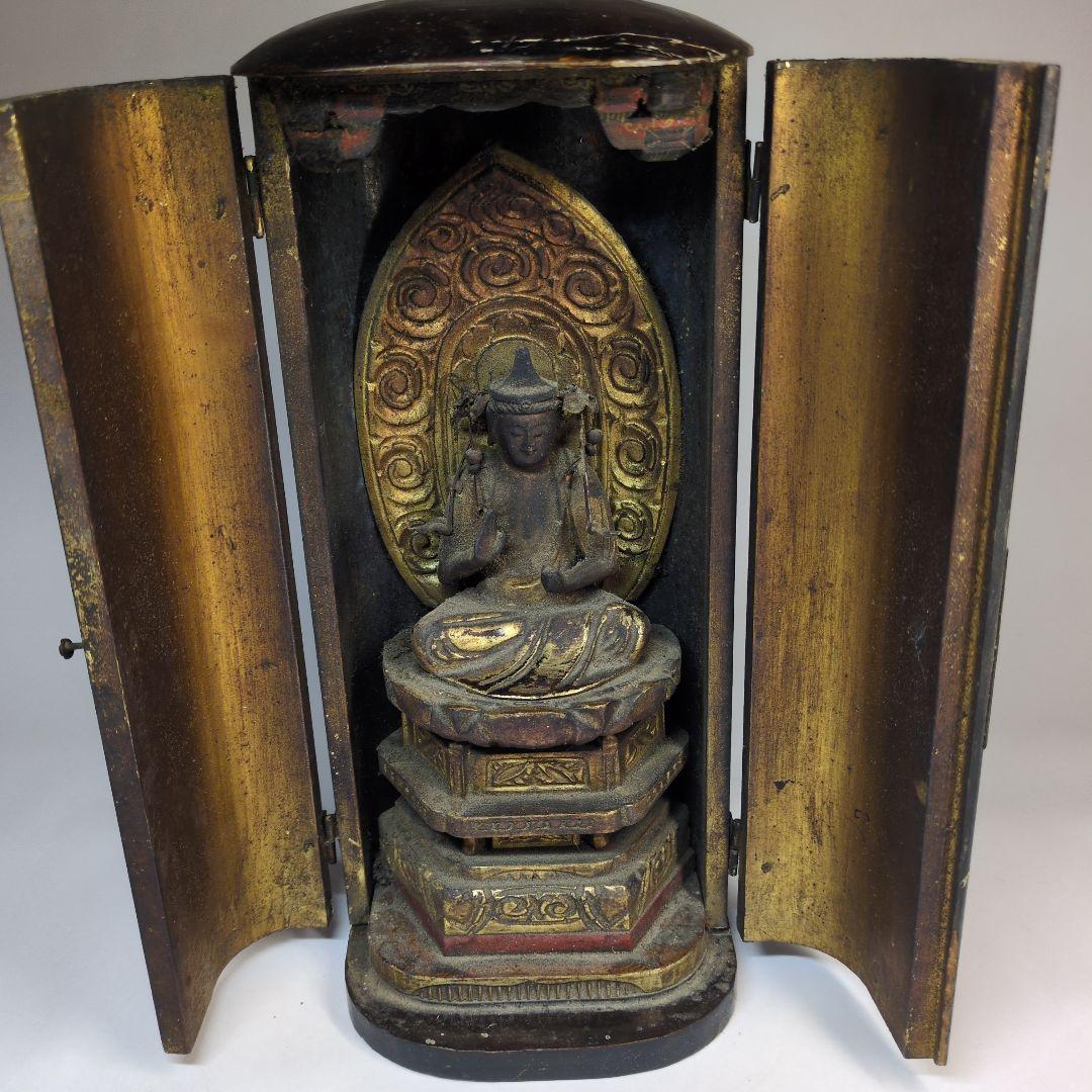 骨董　仏像　木彫　観音菩薩坐像　大日如来　仏教美術　古玩