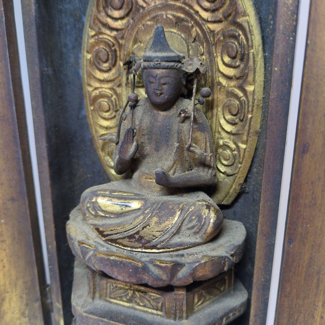 骨董　仏像　木彫　観音菩薩坐像　大日如来　仏教美術　古玩