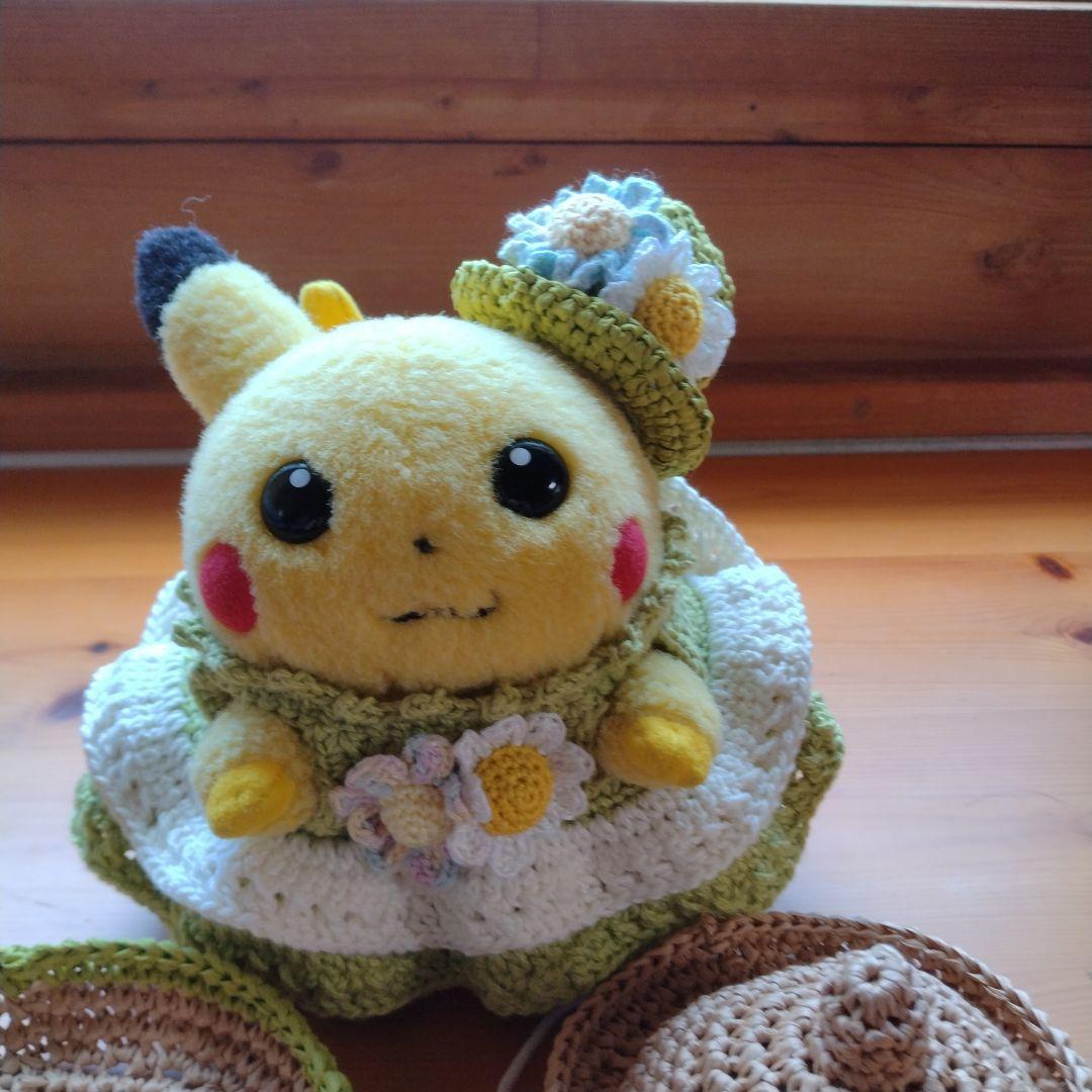 ピカチュウ ぬいぐるみ 麦わら帽子のピカチュウ帽子３点