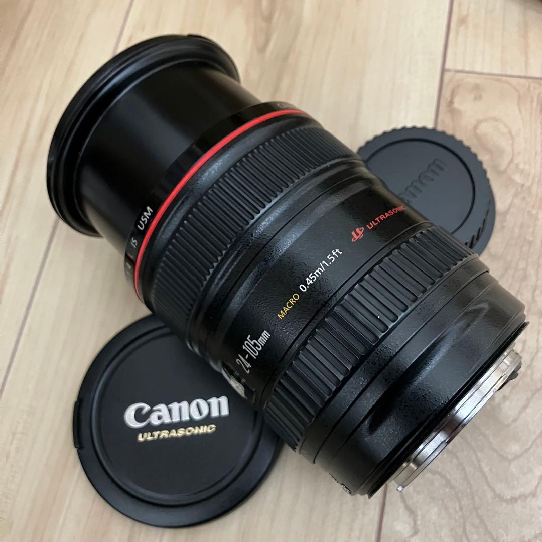 Canon EF 24-105mm f4L IS USM フード、説明付 動作品
