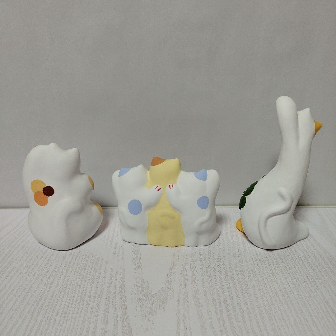 工房 輪葉葉 招き猫 ３体セット 　　うふふ猫・三兄弟・伸び猫